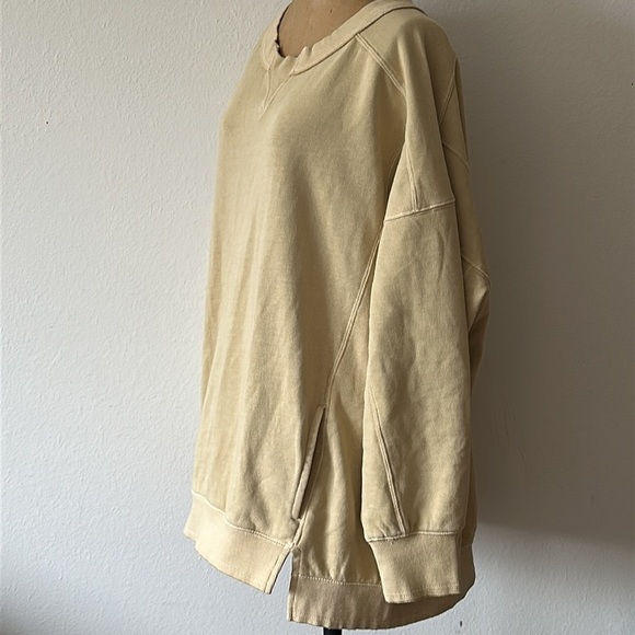 Free People Movement sz M Intercept Tunic Oatmilk Tan great pre owned, pockets - Picture 4 of 9